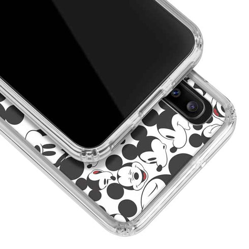 Disney Mickey Mouse Face Pattern Galaxy A20 Clear Case